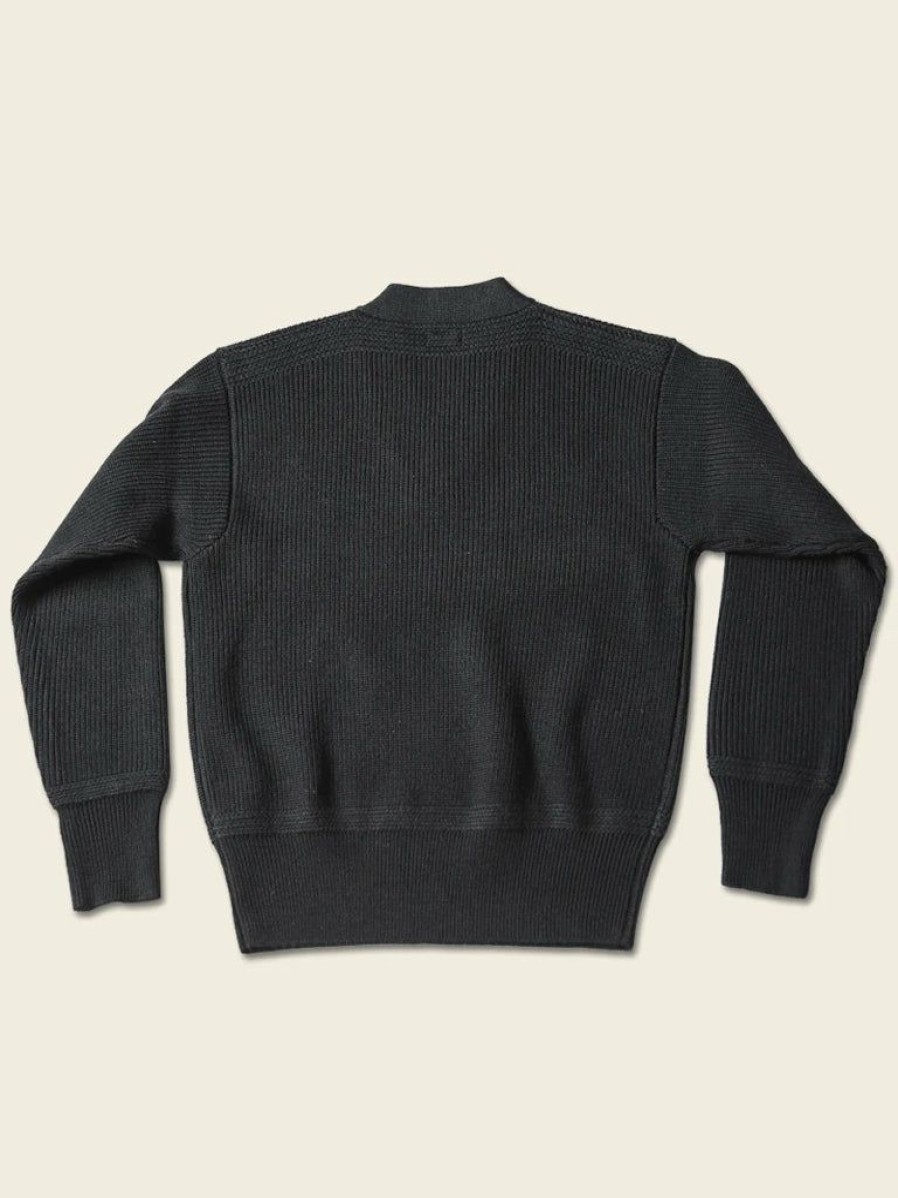 Tops * | Bronson Usaaf Type A-1 V-Neck Mechanics Sweater Tops Black