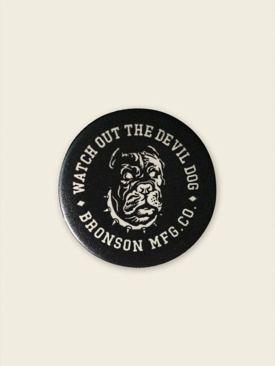 Accessories * | Bronson Accessories Vintage Watchdog Pin Button Badge Black