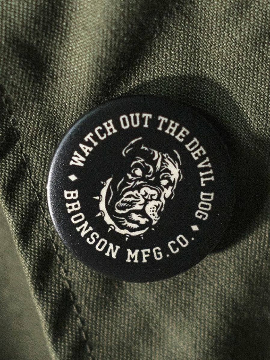 Accessories * | Bronson Accessories Vintage Watchdog Pin Button Badge Black