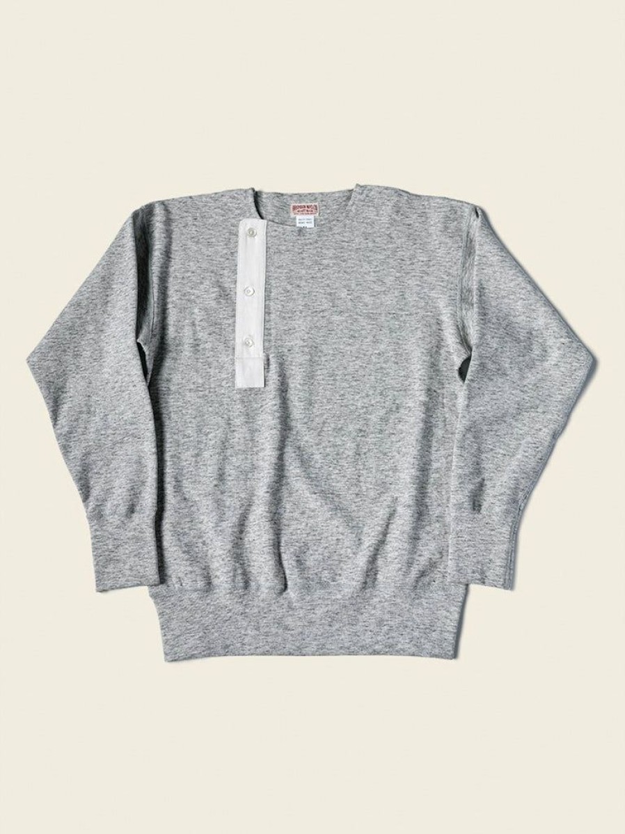 Tops * | Bronson 14 Oz Side Closing Henley T-Shirt Gray