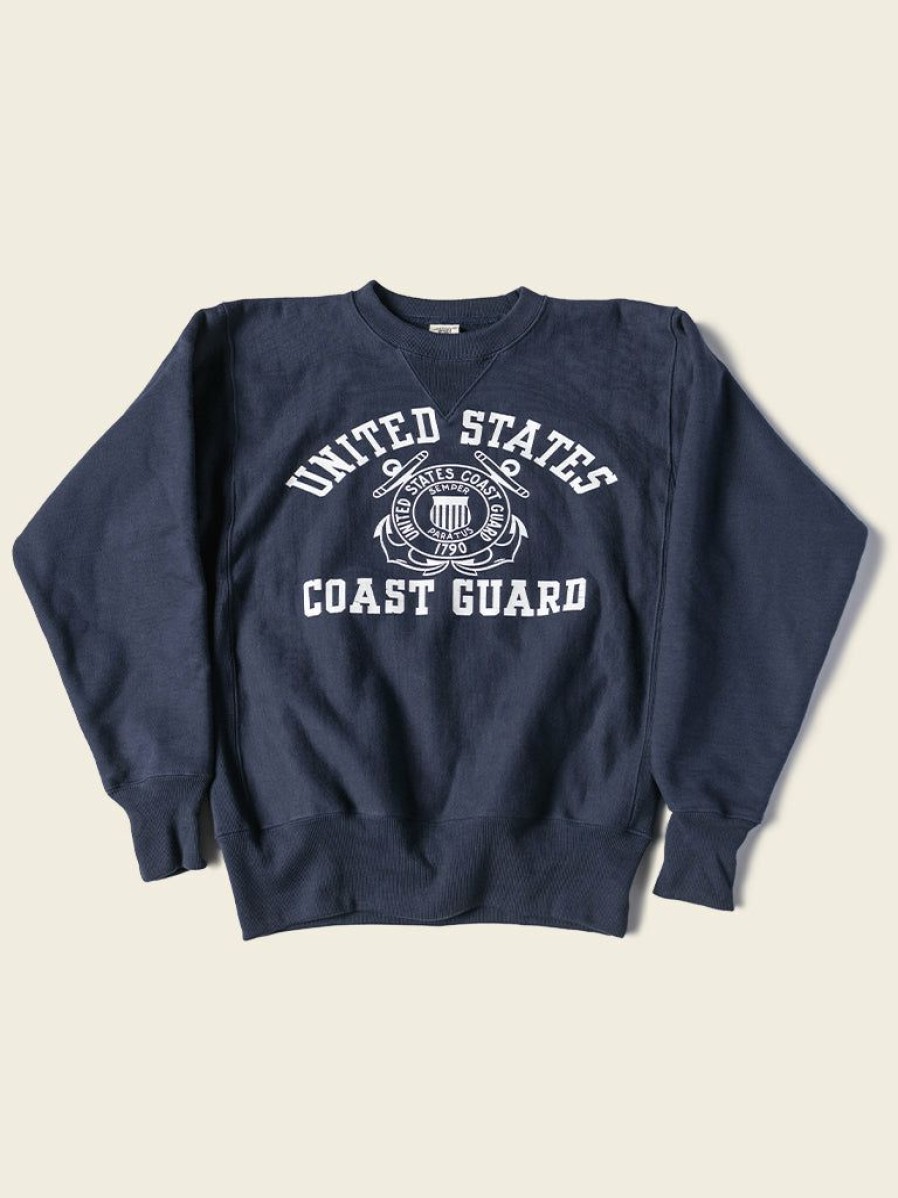 Tops * | Bronson 21 Oz Uscg Reverse Weave Sweatshirt New Arrivals Navy