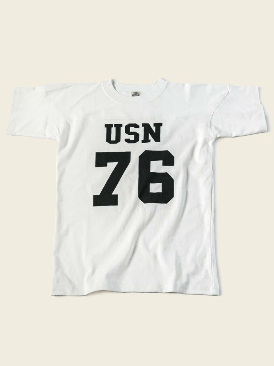 Tops * | Bronson Us Naval Football T-Shirt White