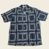 Tops * | Non Stock Paisley Print Seersucker Open Collar Shirt Navy