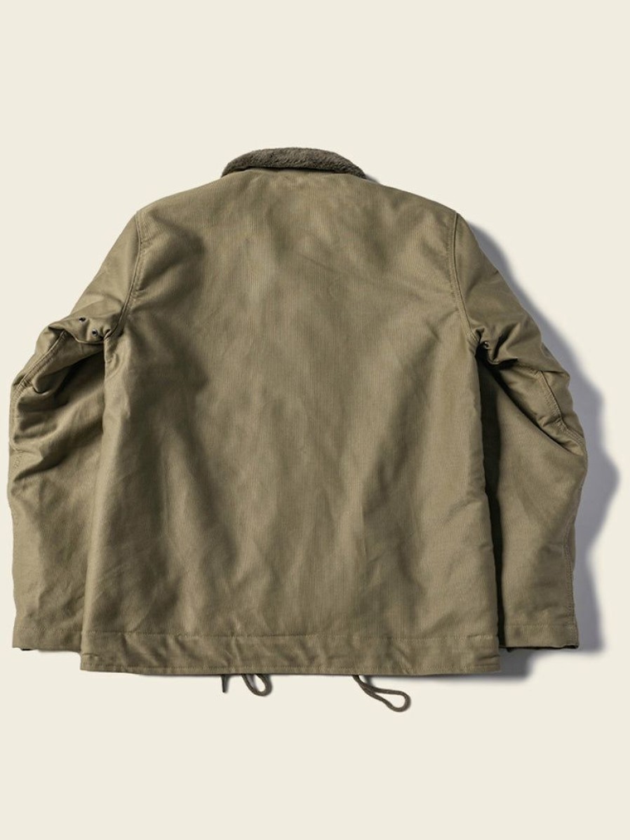 Outerwear * | Bronson Outerwear 1940S Usn 3Rd Type N-1 Woolen Deck Jacket Stencil Khaki