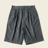 Bottoms * | Non Stock Classic Straight Leg Double Pleated Shorts Gray