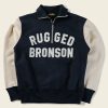 Tops * | Bronson Tops Motorcycle Turtle Zip Jersey Overweight Sweater Black