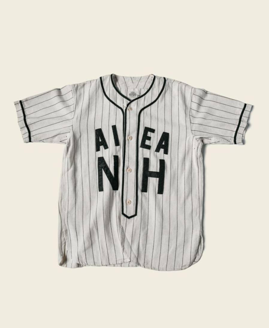 Tops * | Bronson New Arrivals Wwii Military Baseball Shirt Aiea Nh White