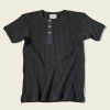 Tops * | Bronson 11 Oz Vintage Ribbed Cotton Henley T-Shirt Black