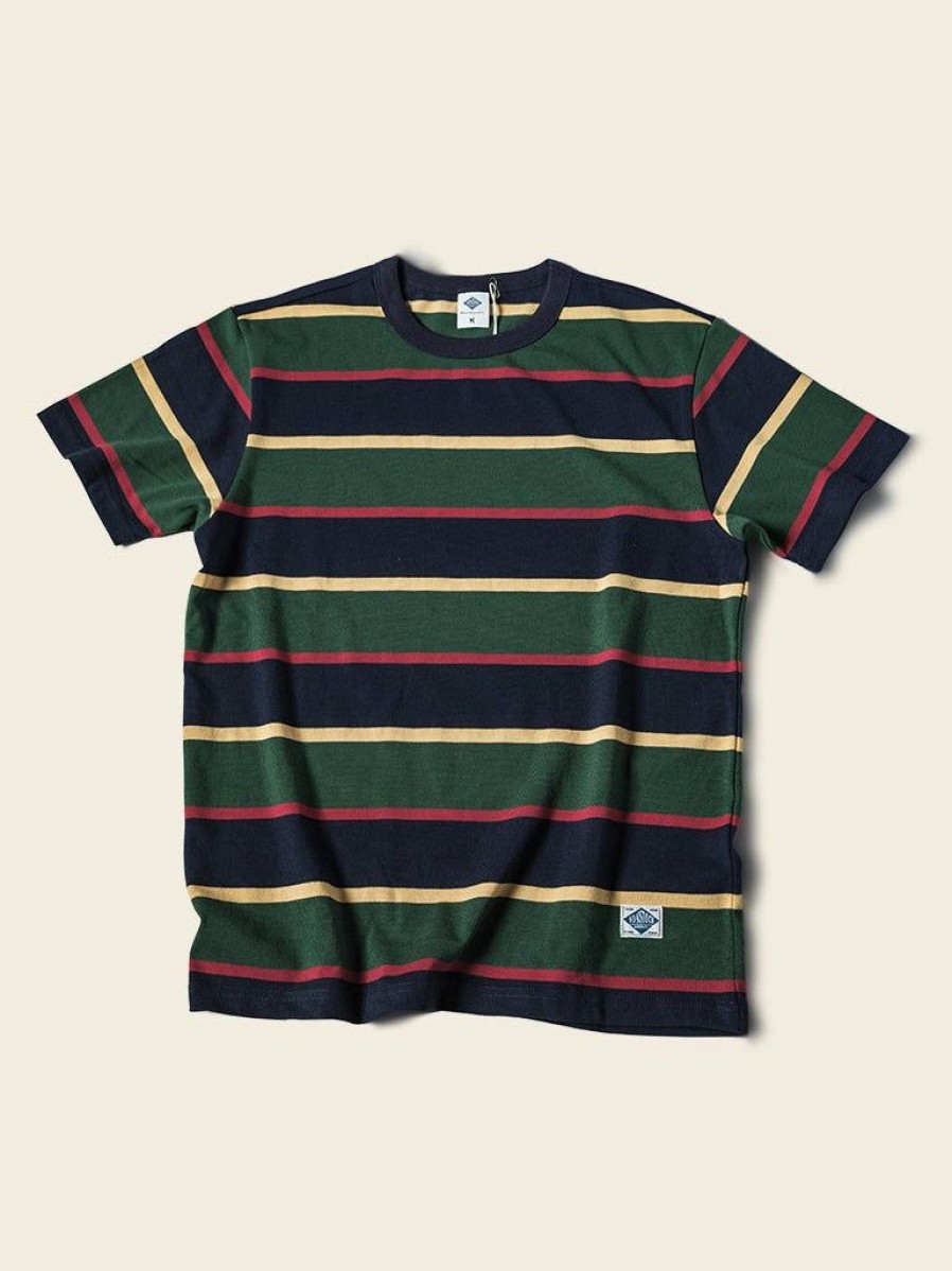 Tops * | Non Stock Tops 9.8 Oz Ivy Style Striped T-Shirt Navy/Green