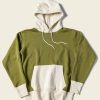 Tops * | Non Stock New Arrivals 17.5 Oz Terry Cloth Two-Tone Hoodie Olive/Apricot