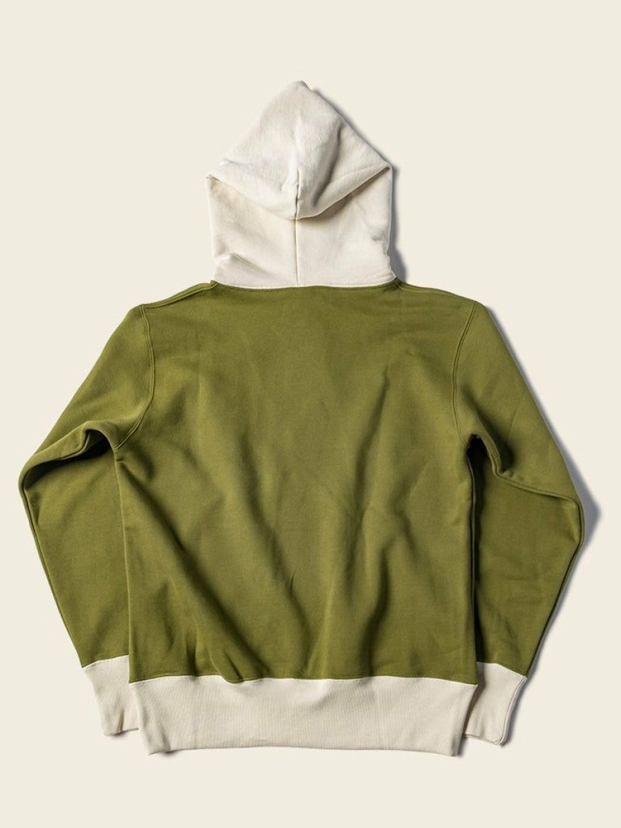 Tops * | Non Stock New Arrivals 17.5 Oz Terry Cloth Two-Tone Hoodie Olive/Apricot