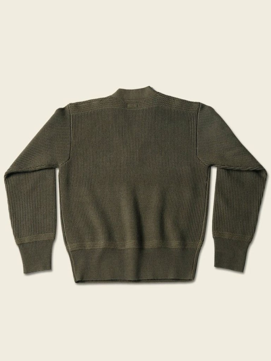 Tops * | Bronson Usaaf Type A-1 V-Neck Mechanics Sweater Olive