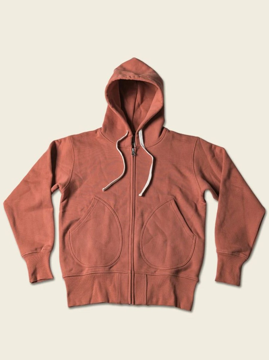 Tops * | Non Stock Tops 17.5 Oz Terry Cloth Zip-Up Hoodie Brick Red