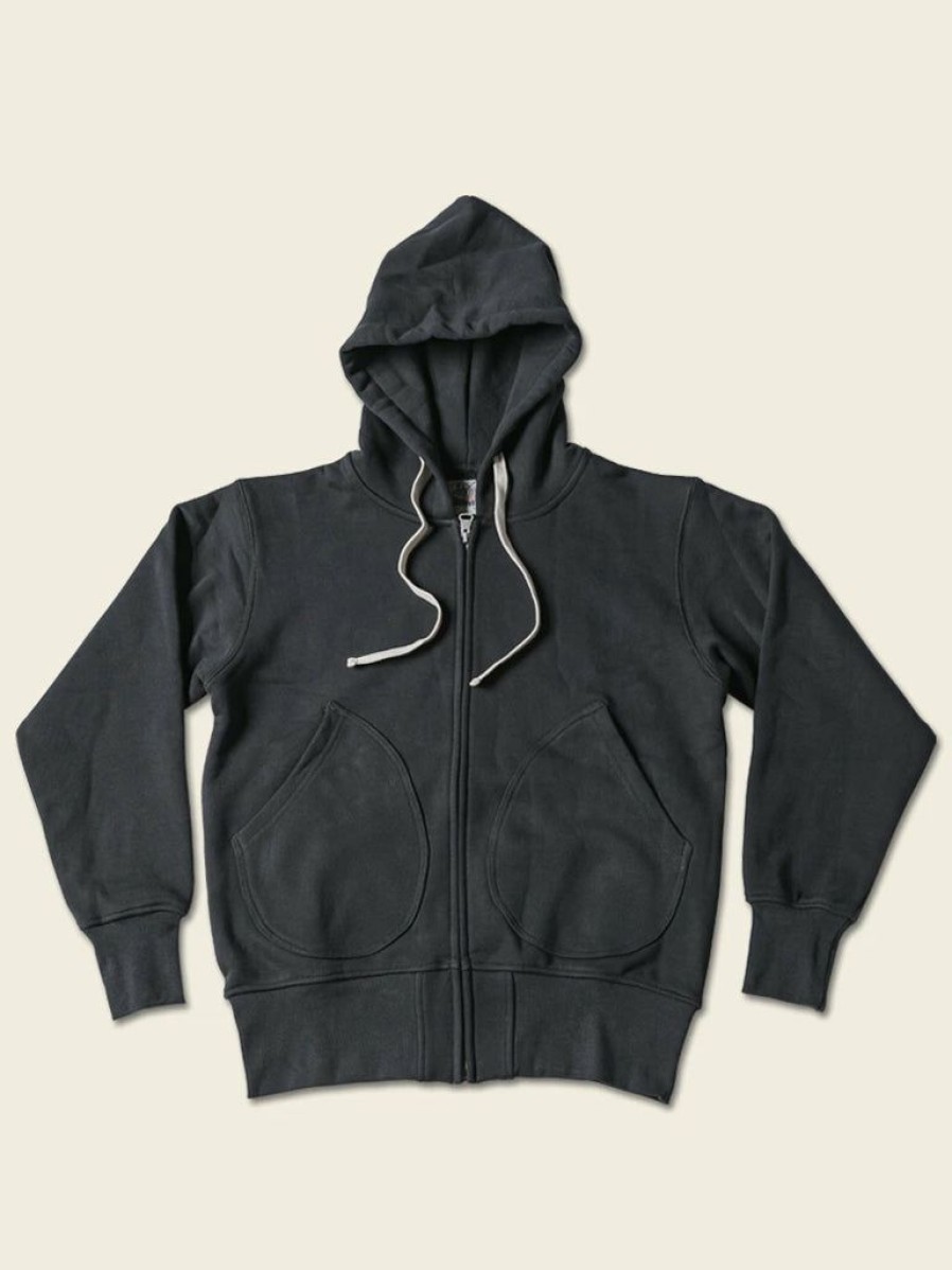 Tops * | Non Stock 17.5 Oz Terry Cloth Zip-Up Hoodie Tops Black