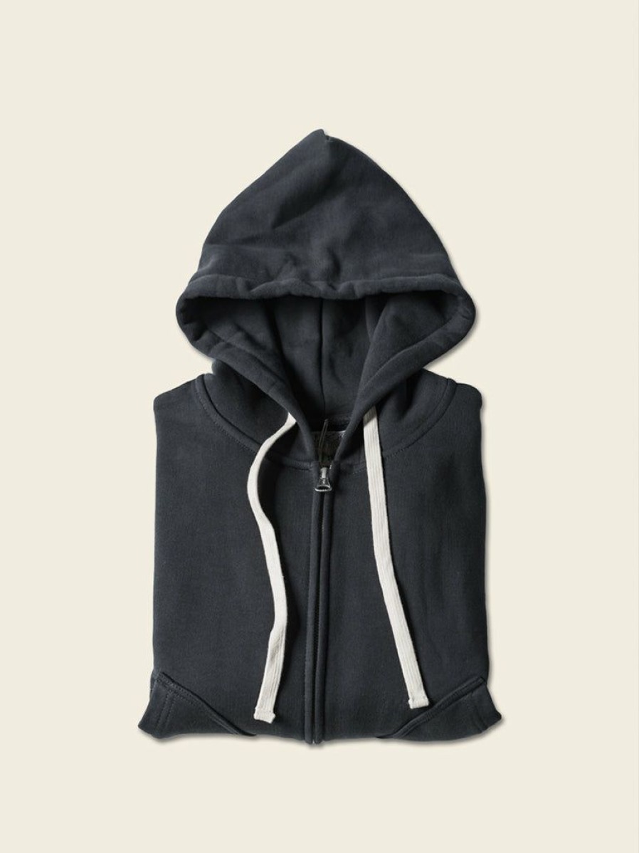 Tops * | Non Stock 17.5 Oz Terry Cloth Zip-Up Hoodie Tops Black