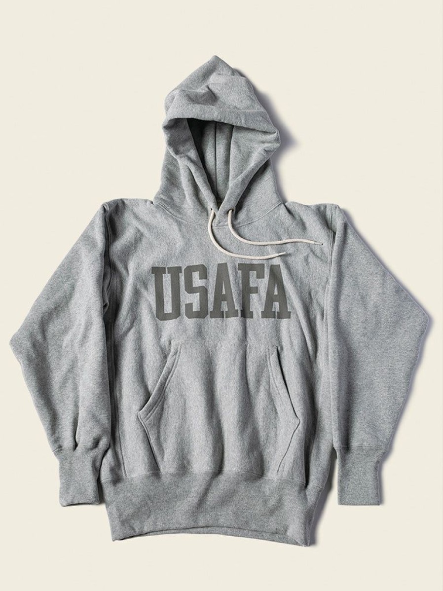 Tops * | Non Stock Tops 1970S Usafa 18 Oz Reverse Weave Hoodie Gray