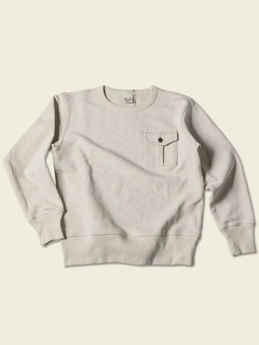 Tops * | Non Stock 17.5 Oz Terry Cloth Military Pocket Sweatshirt Tops Apricot