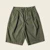 Bottoms * | Non Stock Classic Straight Leg Double Pleated Shorts Olive