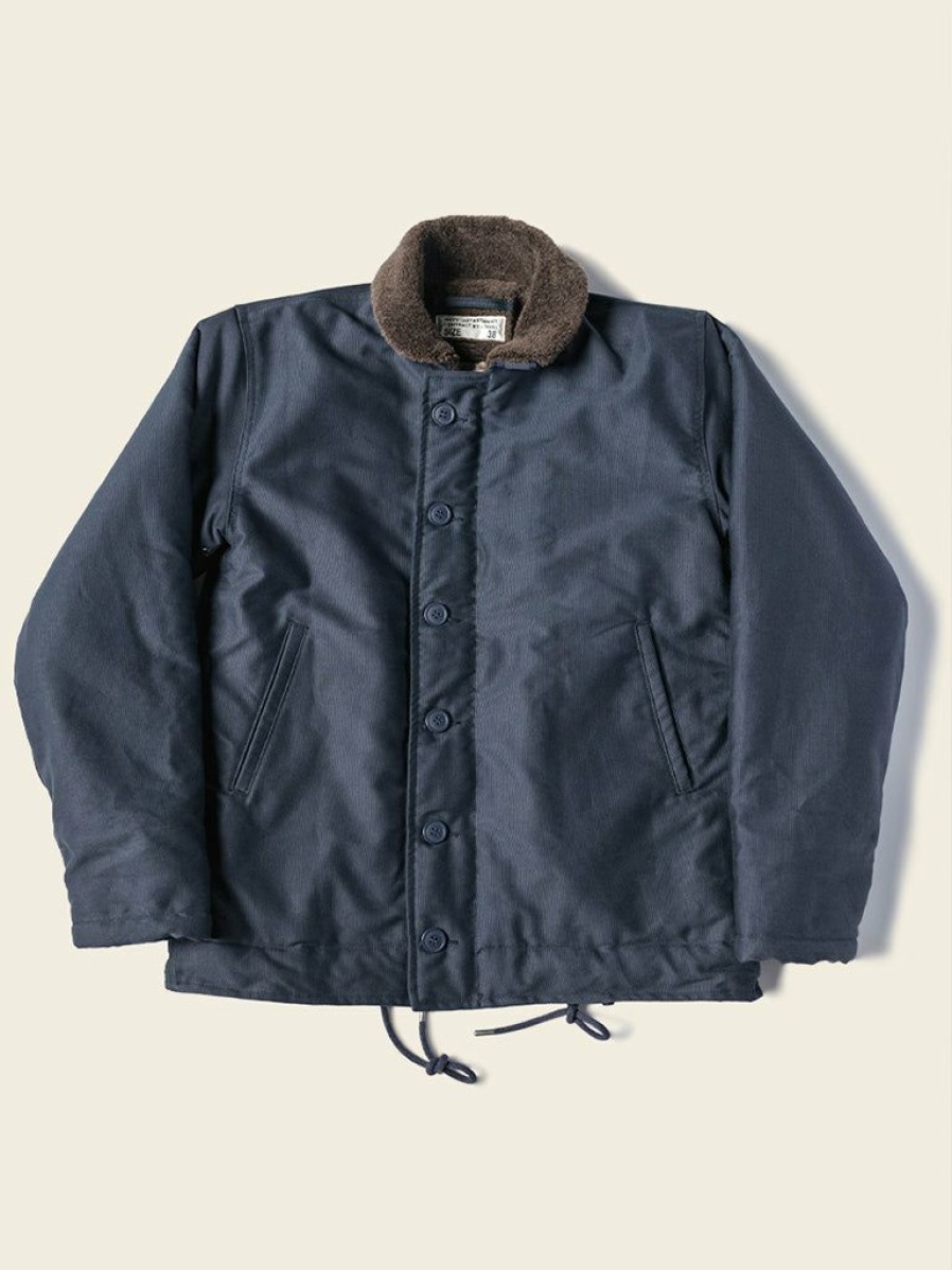 Outerwear * | Bronson Outerwear 1943 Us 1St Type N-1 Woolen Deck Jacket Stencil Navy