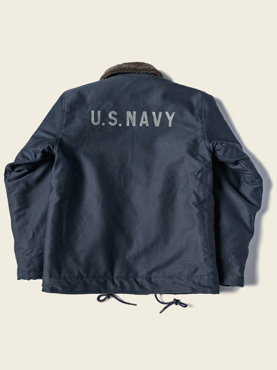 Outerwear * | Bronson Outerwear 1943 Us 1St Type N-1 Woolen Deck Jacket Stencil Navy