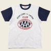 Tops * | Non Stock 1960S Hot Rod Style T-Shirt Aaa Automobile Club Back In Stock White/Navy