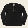 Tops * | Bronson Vintage Long Sleeve Henley T-Shirt Tops Black