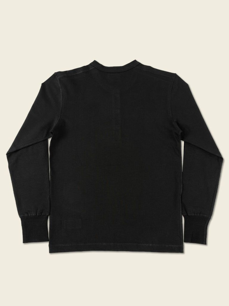 Tops * | Bronson Vintage Long Sleeve Henley T-Shirt Tops Black