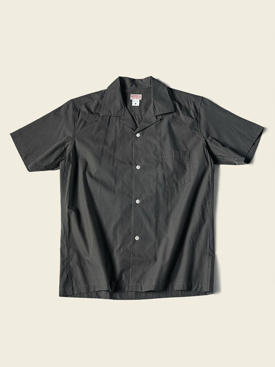 Tops * | Bronson Classic Panama Open Collar Shirt Back In Stock Dark Gray