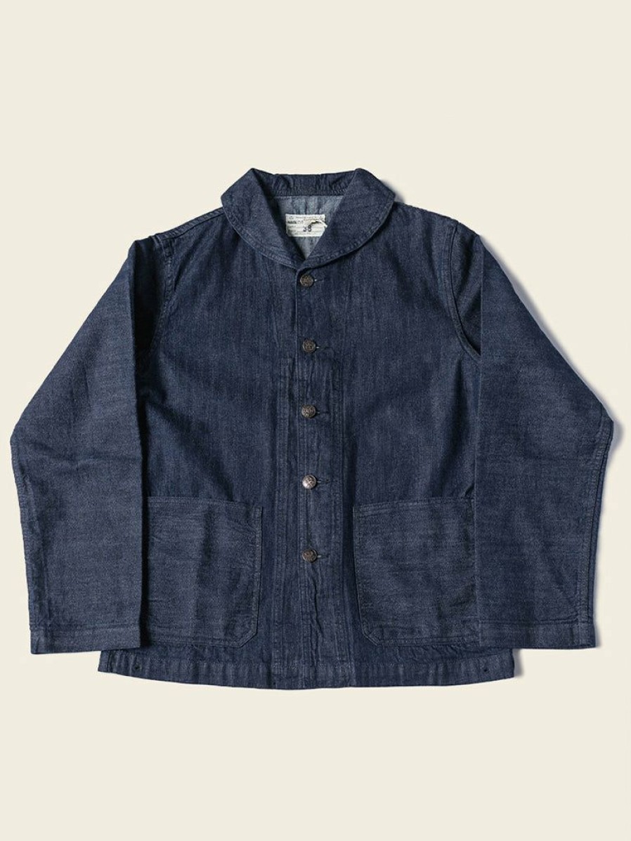 Outerwear * | Bronson 1922 Usn 2Nd Model Denim Coverall Utility Jacket Indigo