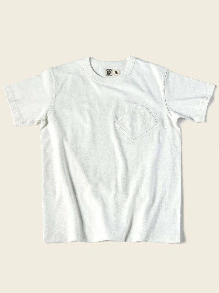 Tops * | Bronson Best Sellers 1930S Slanted Pocket Tubular T-Shirt White