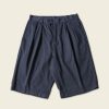 Bottoms * | Non Stock Classic Straight Leg Double Pleated Shorts Bottoms Navy