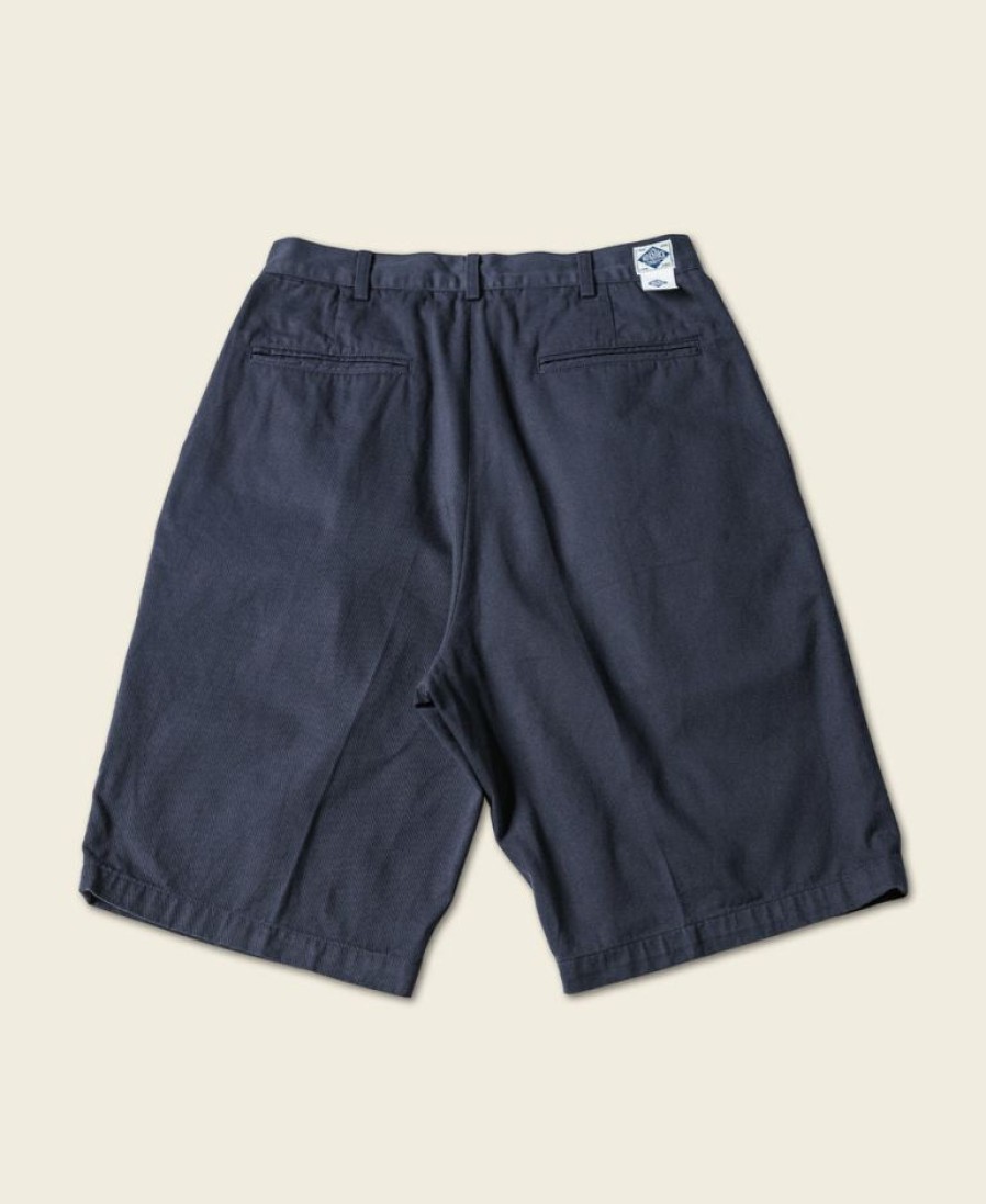 Bottoms * | Non Stock Classic Straight Leg Double Pleated Shorts Bottoms Navy