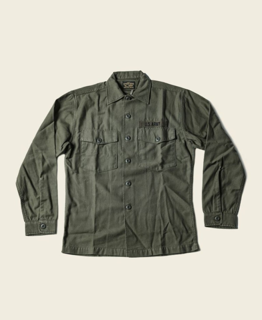 Tops * | Non Stock Vietnam War Us Army Og107 Fatigue Utility Shirt Plain Best Sellers Olive