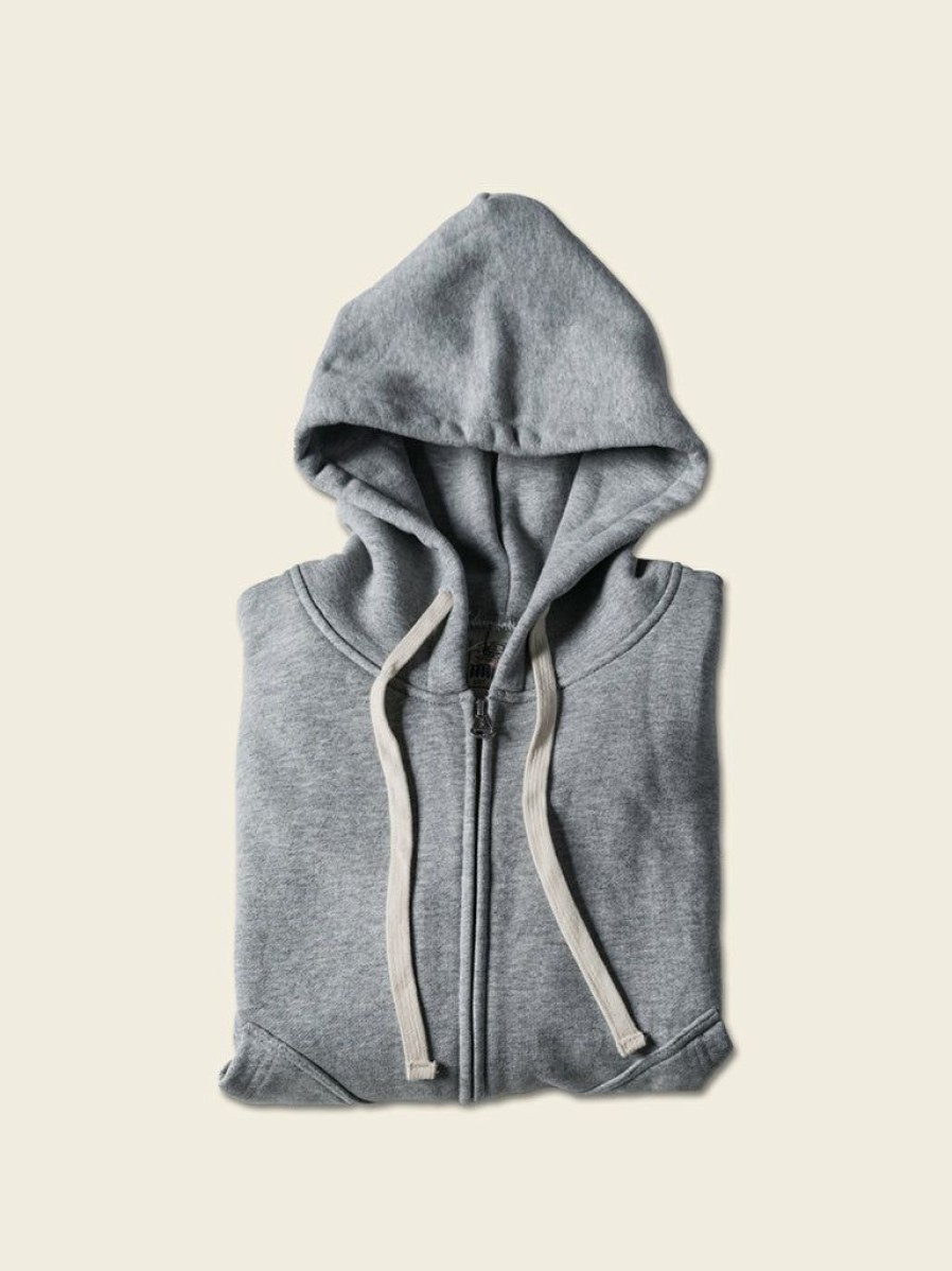 Tops * | Non Stock 17.5 Oz Terry Cloth Zip-Up Hoodie Tops Gray