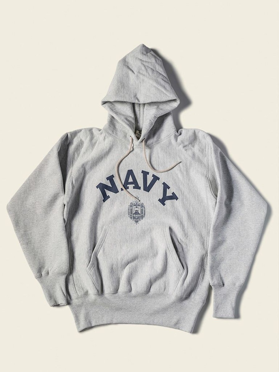 Tops * | Bronson Us Naval Academy Reverse Weave Hoodie Gray