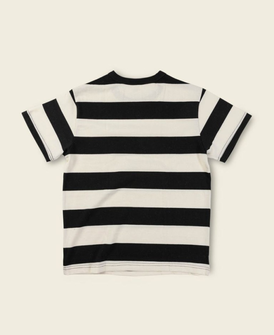 Tops * | Non Stock Heavyweight Cotton Wide Striped T-Shirt Best Sellers Black/White