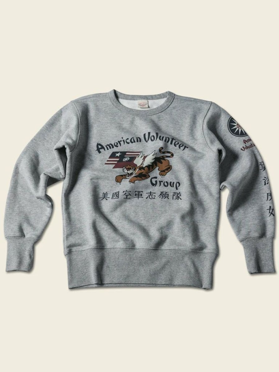 Tops * | Non Stock Flying Tigers Military Print Sweatshirt Tops Gray