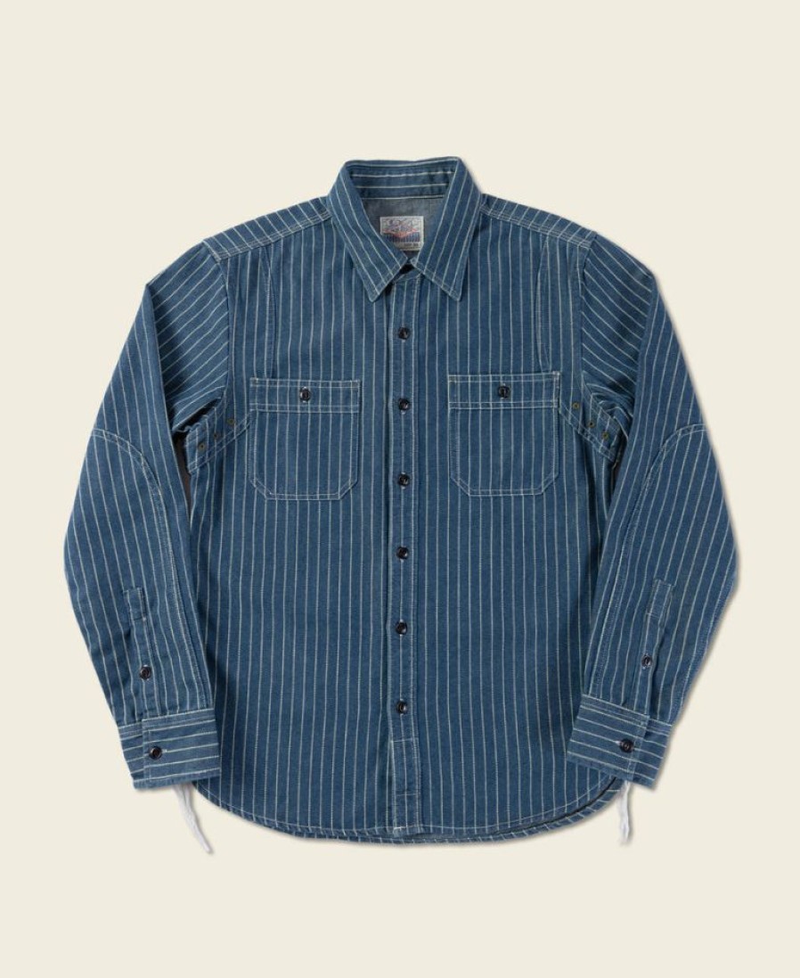 Tops * | Non Stock 9 Oz Wabash Vent Hole Work Shirt Back In Stock Indigo Wabash