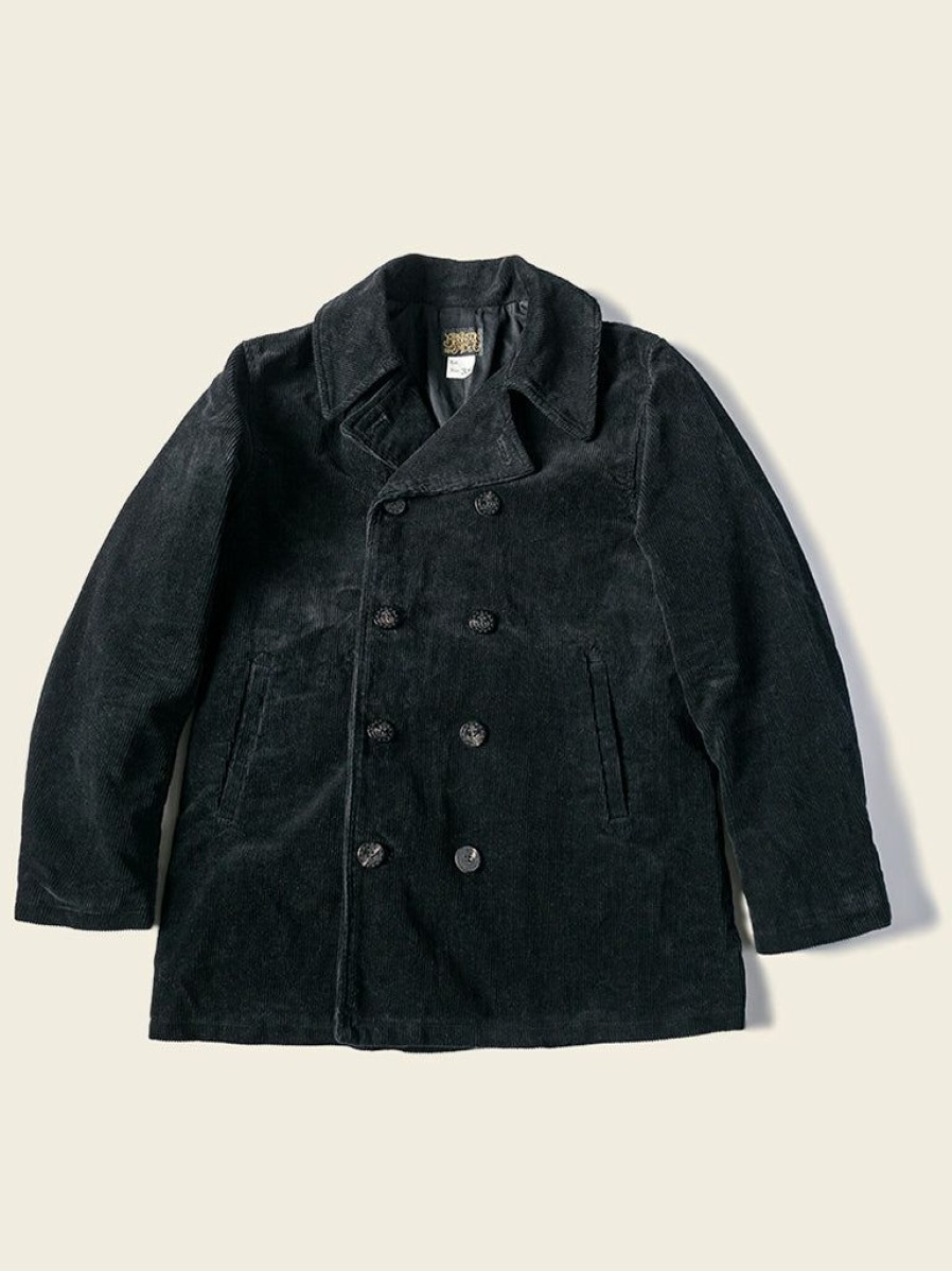 Outerwear * | Bronson New Arrivals Lot 939 Heavyweight Corduroy Peacoat Black