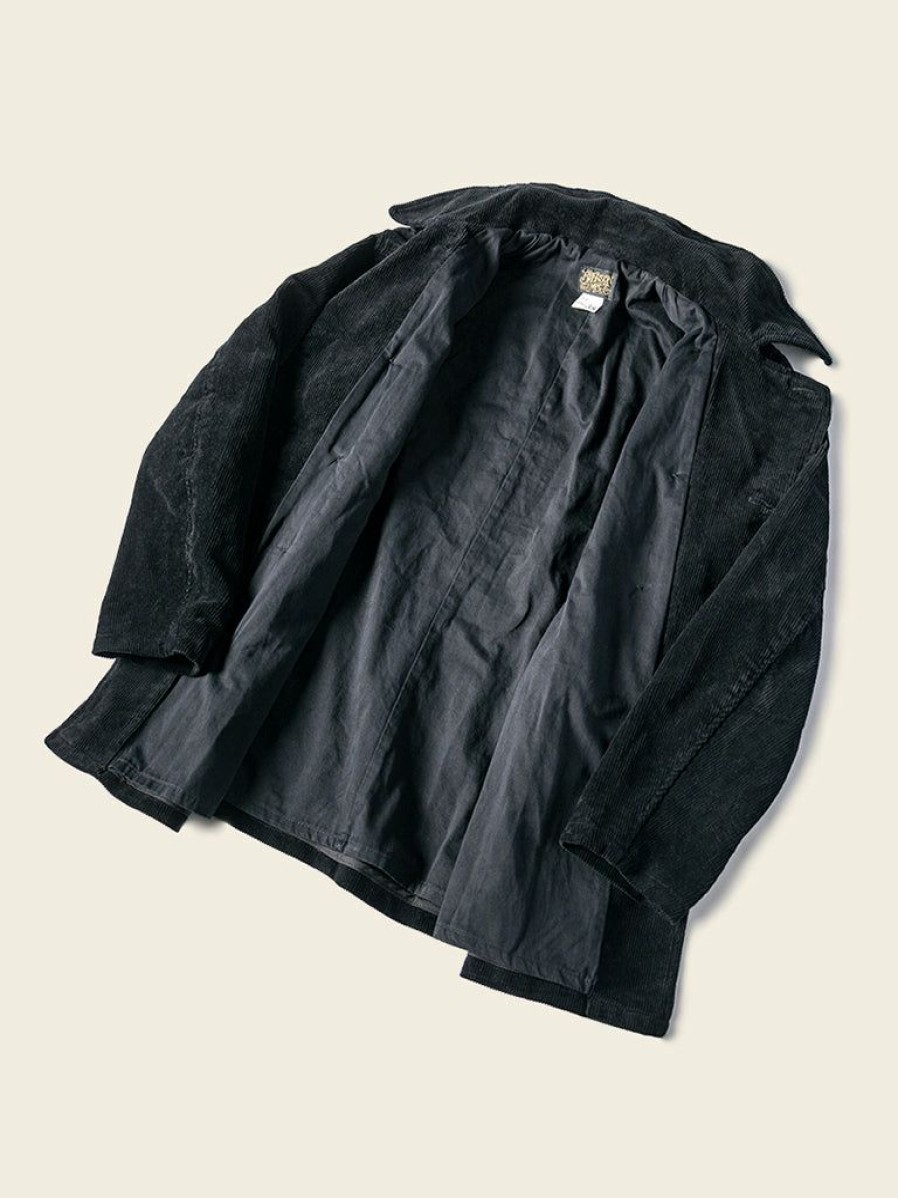 Outerwear * | Bronson New Arrivals Lot 939 Heavyweight Corduroy Peacoat Black