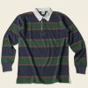 Tops * | Non Stock Classic Fit Striped Jersey Rugby Shirt Tops Blackish Green Ivy Stripe