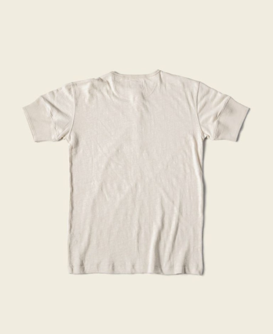 Tops * | Bronson 1890S Slub Cotton Henley T-Shirt Back In Stock Cream White