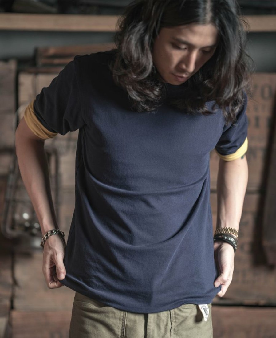 Tops * | Bronson Usn Udt Team Reversible Three Quarter Sleeve T-Shirt Navy/Yellow