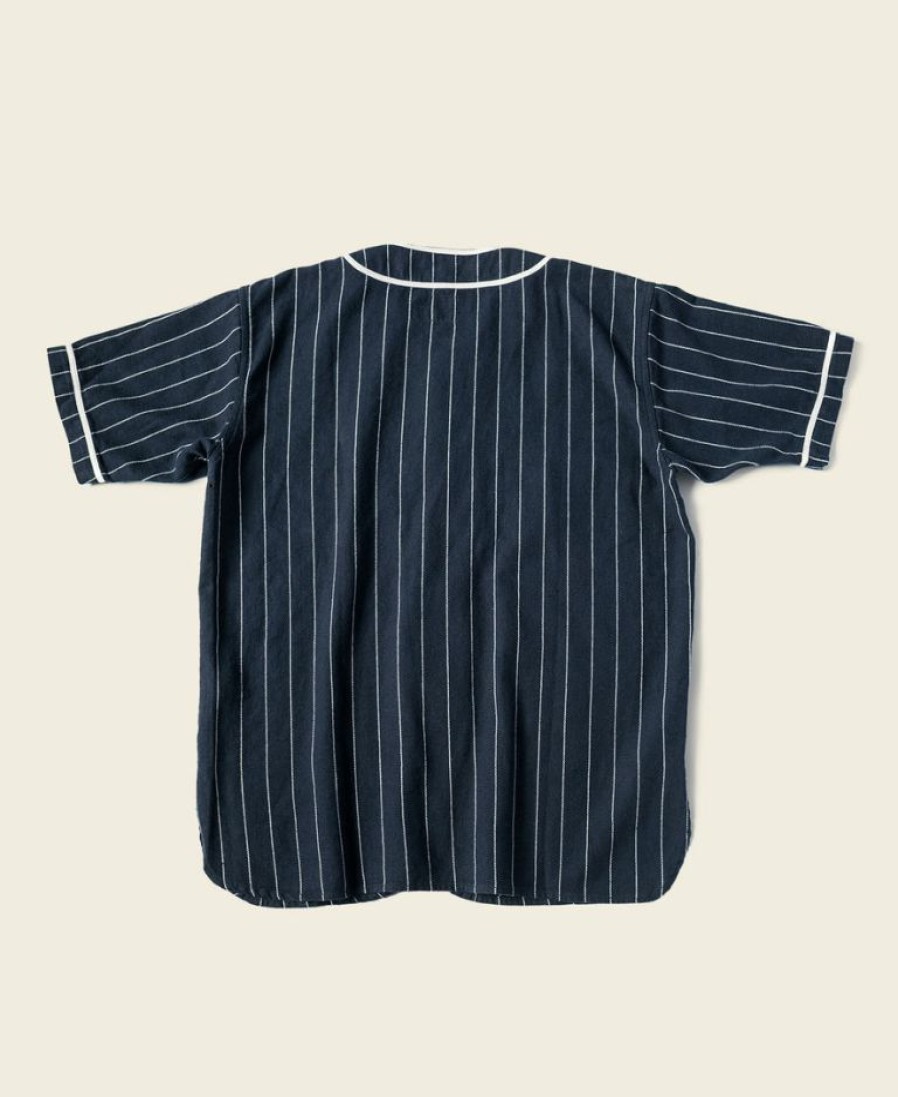 Tops * | Bronson New Arrivals Wwii Military Baseball Shirt 7Th Aff Blue