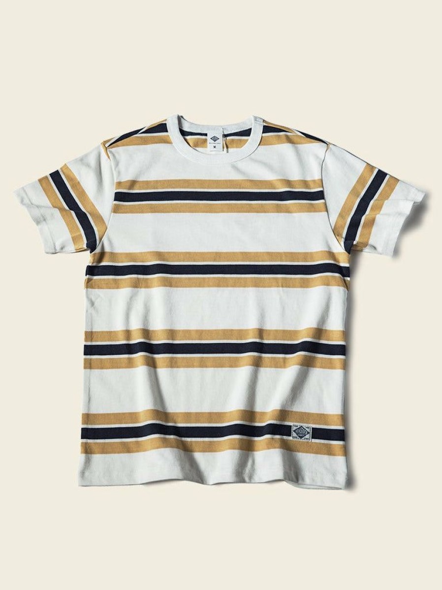 Tops * | Non Stock 9.8 Oz Ivy Style Striped T-Shirt Tops Maize/Blue