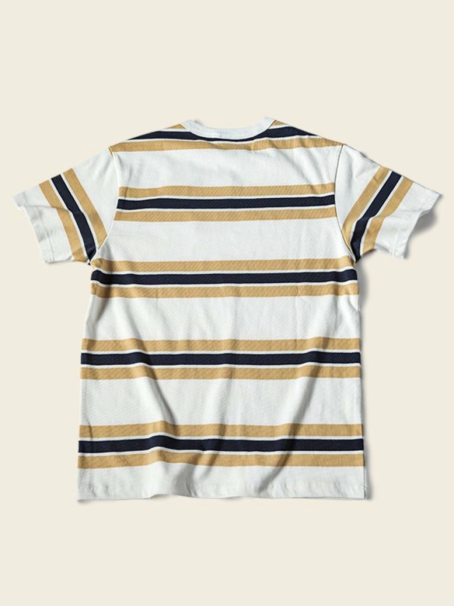 Tops * | Non Stock 9.8 Oz Ivy Style Striped T-Shirt Tops Maize/Blue