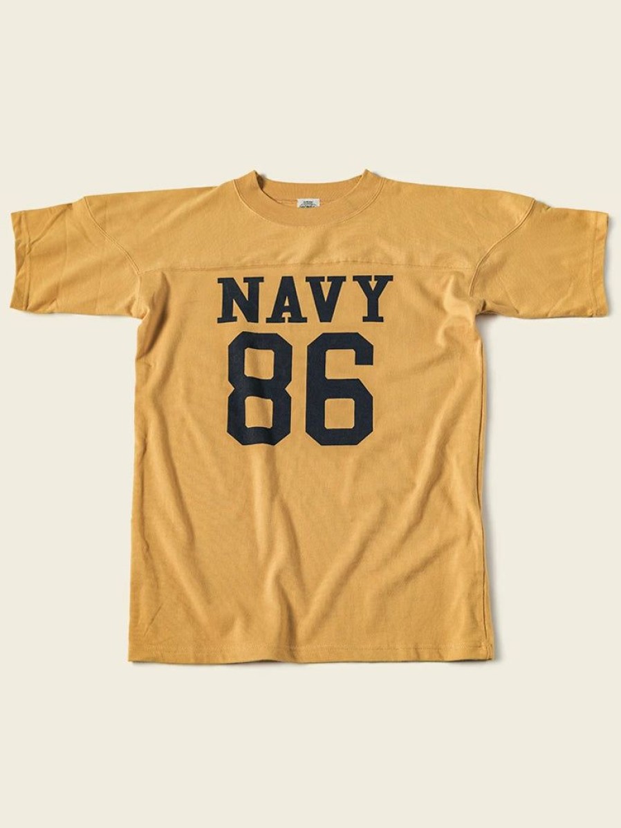 Tops * | Bronson Tops Us Naval Football T-Shirt Yellow