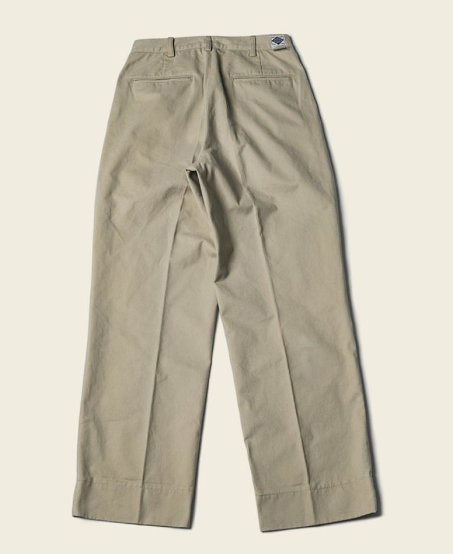 Bottoms * | Non Stock Best Sellers 1930S Ivy Style Double Pleated Chino Trousers Khaki