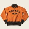 Tops * | Bronson 1920S Drinking Team Motorcycle Racing Sweatshirt Orange