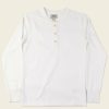 Tops * | Bronson Vintage Long Sleeve Henley T-Shirt White